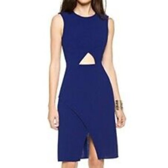 BCBGMaxAzria Dresses & Skirts - BCBG Max Azria Annabel Blue Cut Out Sheath Dress Size 10 NWT